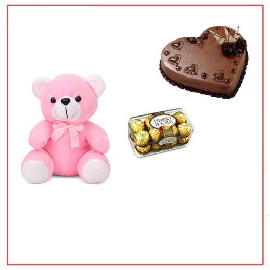 Chocolate  Box With Teddy and Cake