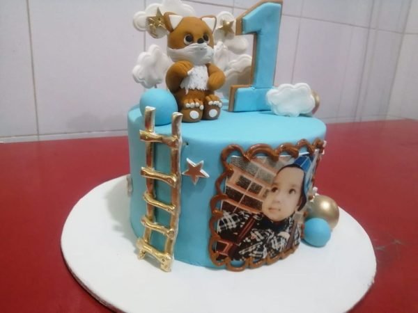 Customized Beautiful Baby Boy Birthday Cake thumbnail 1