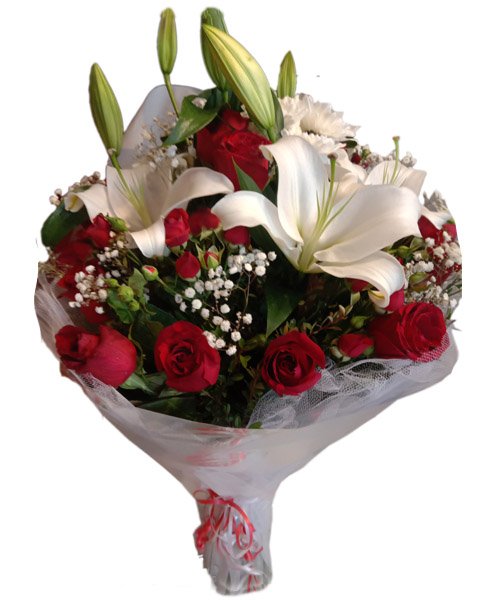 White Lilly with Roses